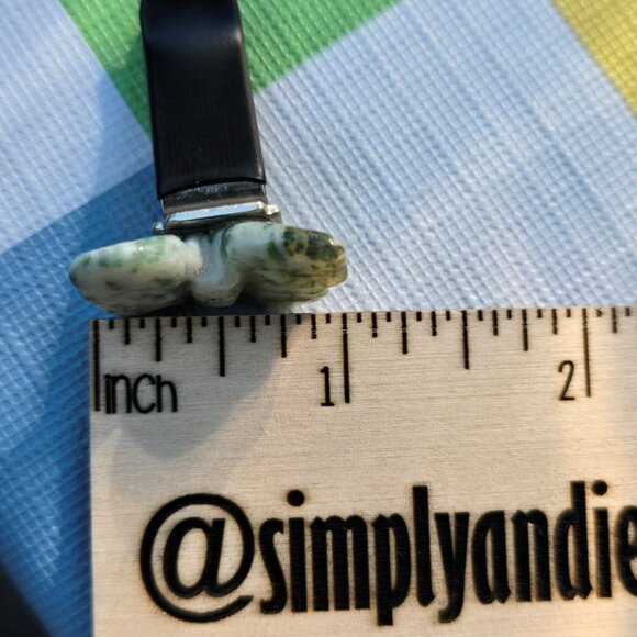 Moss Agate Butterfly Crystal Vent Clip - Picture 2 of 2